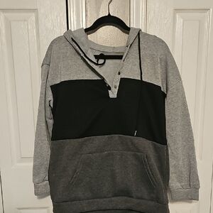 Men's Gray and Black Hoodie